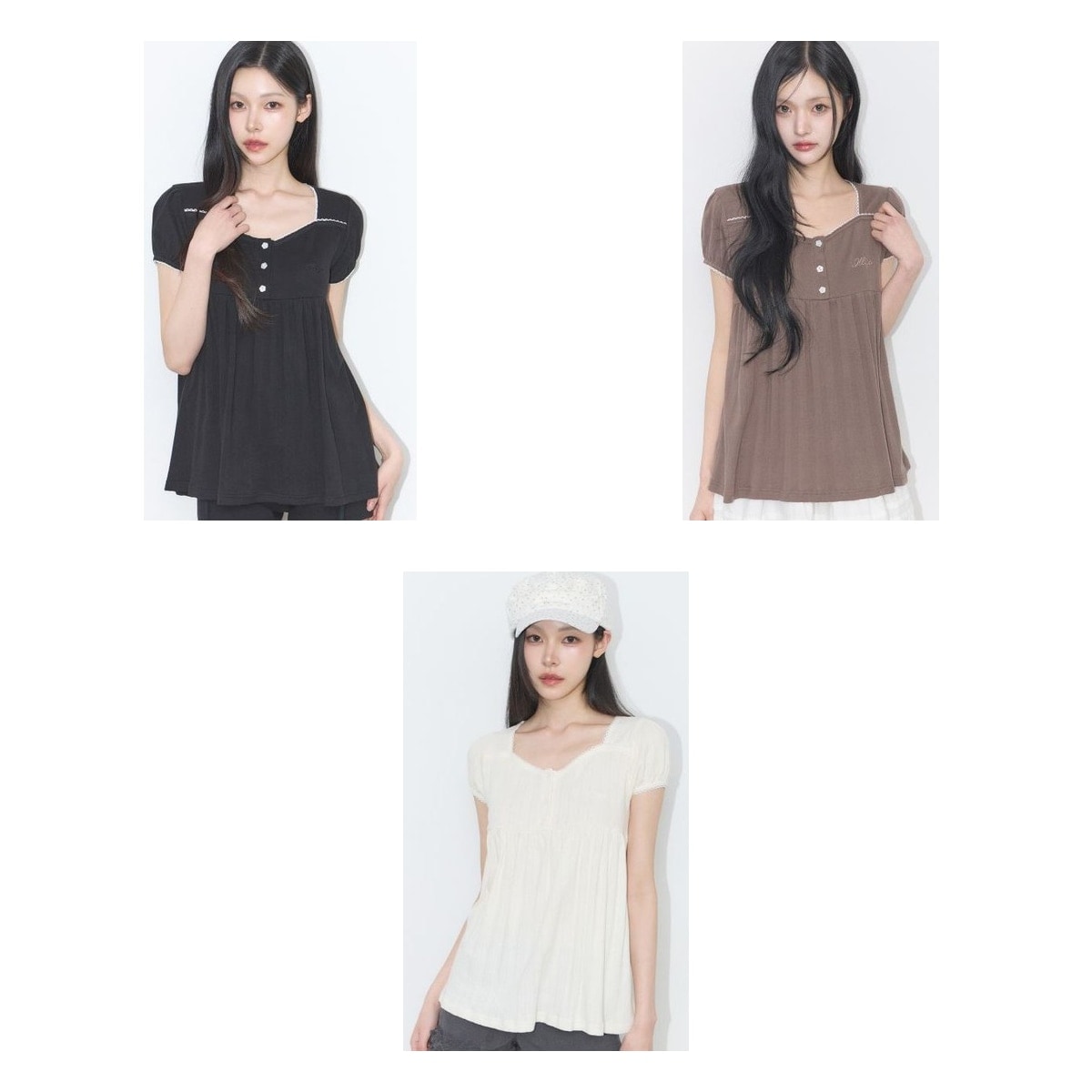 【ILLIGO】 FLARE SHIRRING TOP 3色 正規品