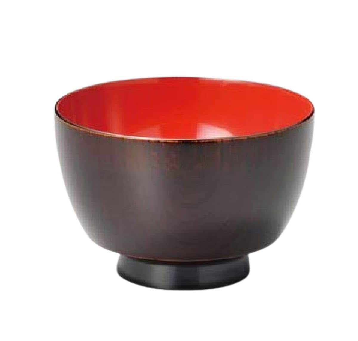 J-kitchens 味噌汁 お椀 日本製 木製 欅振袖汁椀 木地呂内朱 （1客) 10.9cm 漆塗り 手塗り その壱