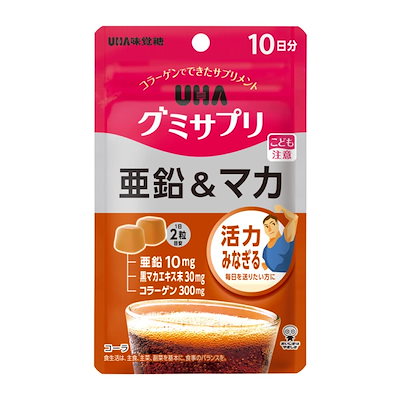 他サイト： UHA味覚糖　グミサプリ 亜鉛＆マカ　10日分の商品画像