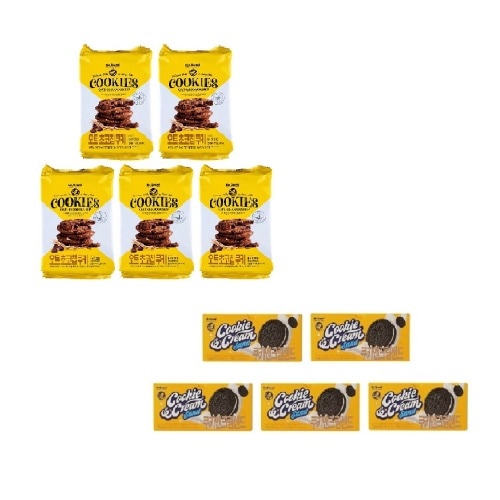 ノーブランドオートチョコチップクッキー208g x 5個+クッキークリームサンド744g x 5個学校事務所 9,112円