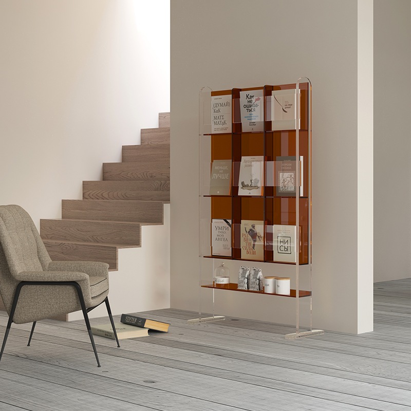 イタリアンスタイル本棚ライト高級ホームフロア本棚シンプルリビング収納ラックディスプレイラックシンプルcd収納マガジンラック