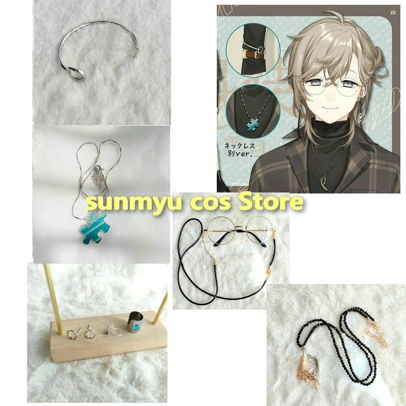 にじさんじ VTuber バーチャルYouTuber 叶 イヤリング＋ブレスレット＋２ネックレス＋眼鏡 コスプレ道具　アクセサリー