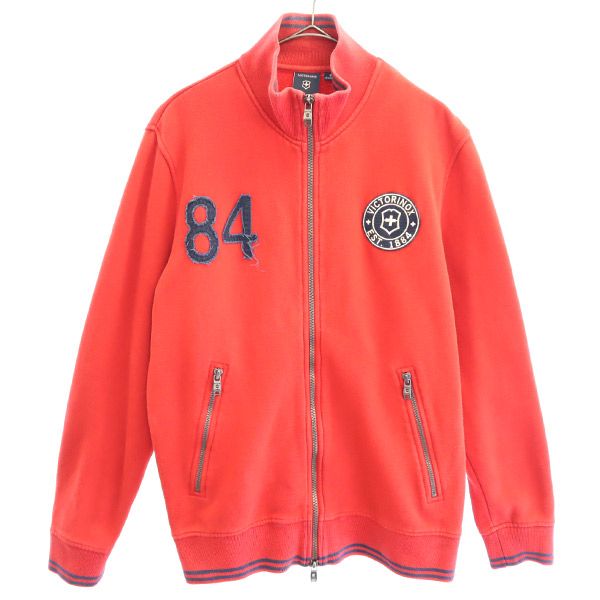 スウェット ジップジャケット XS レッド×ネイビー ブルゾン 裏起毛 メンズ