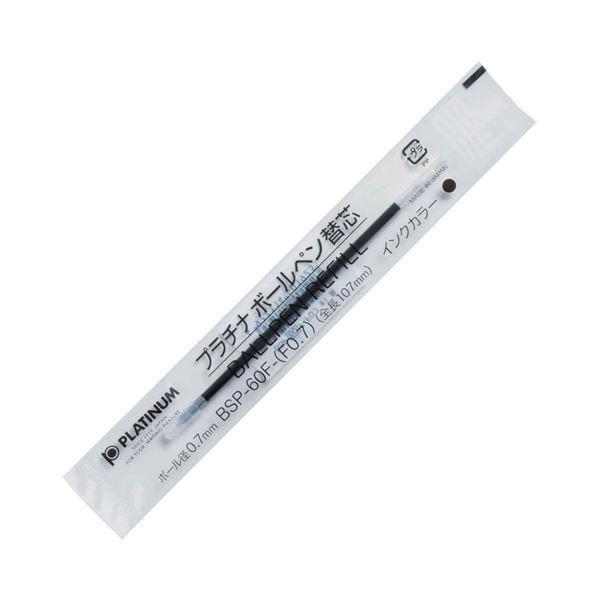 (まとめ) プラチナ ボールペン替芯 ステンレスチップ 0.7mm 黒 BSP-60F-(F0.7)#1 1セット(10本) (×30セット)