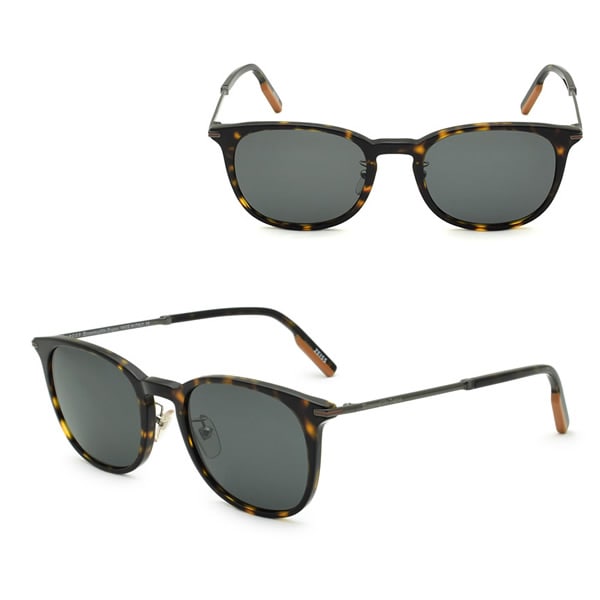 ゼニア サングラス ZEGNA EZ0146-D/S 52A 54 Ermenegildo Zegna サングラス ノーズパッド UVカット ハバナ ガンメタル グレー