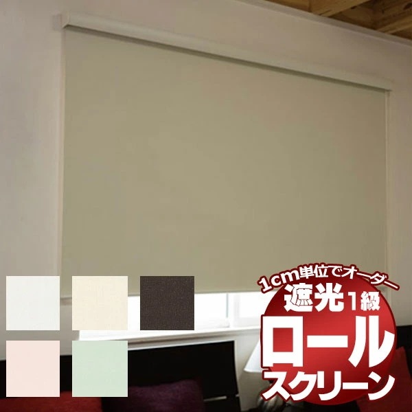 ロールスクリーン ロールカーテン シンプル 定番人気 エクシヴ 遮光タイプ 規格品 幅60x高さ135cm