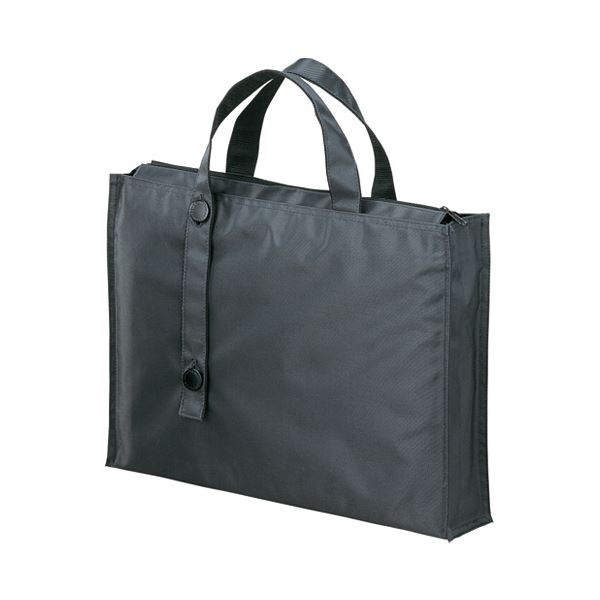 (まとめ）LIHITLAB キャリングバッグ2WAYワイド A-7651-24黒(×5セット)