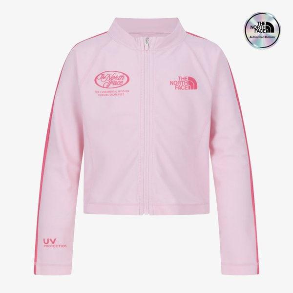 [キッズ公式] NJ5JS30U ガールズ サーフ ラッシュガード ジップアップ CANDY PINK