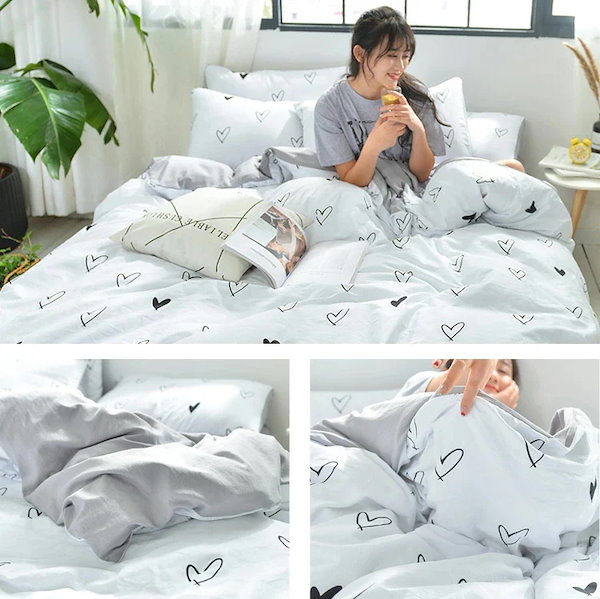 シングルサイズ 綿100％ 掛け布団カバー ホワイト 可愛い 枕カバー2枚セット シングルサイズ 綿100％ 掛け布団カバー ホワイト 可愛い 枕カバー2枚