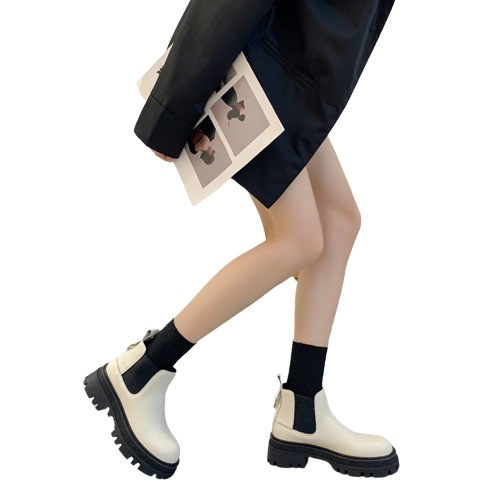 秋冬牛革マドレーヌ底の煙突靴女牛革百足イングランマーティンブーツ