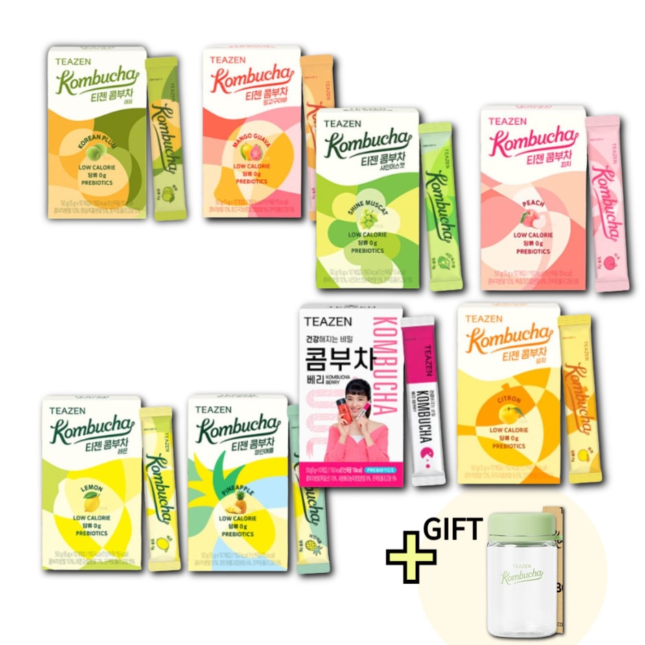 コンブチャ 80スティック(10本*8種類選択可) + Gift / 티젠 콤부차 / 低カロリー/ゼロシュガー/コンブチャ/乳酸菌/簡単スティックタイプ