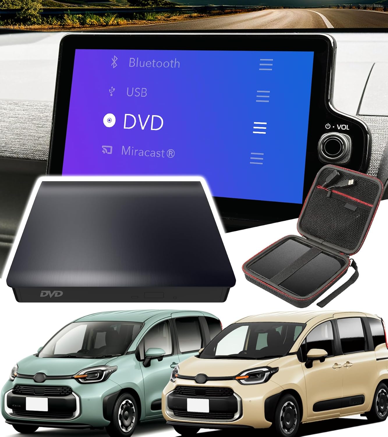 【シエンタ10系用】 OMEGATECH 【国内正規品】 DVDプレーヤー CDプレーヤー ディスプレイオーディオ 車載DVDプレーヤー 車用CDプレーヤー カーオーディオ カーオーディオ カーDVD