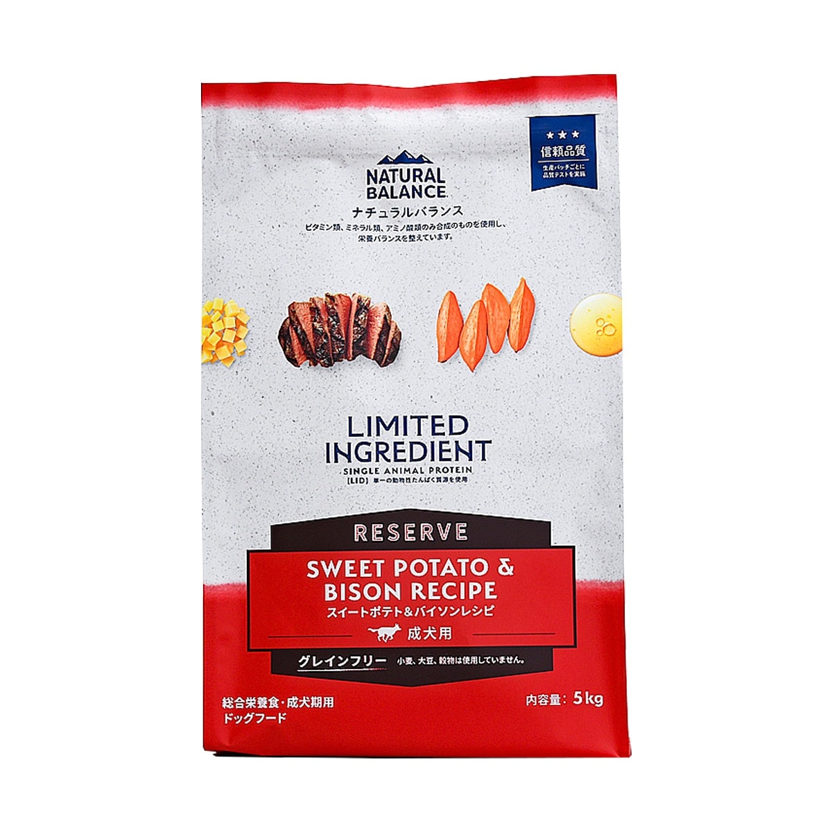 LIDグレインフリー 成犬用 スイートポテト&バイソン 5kg