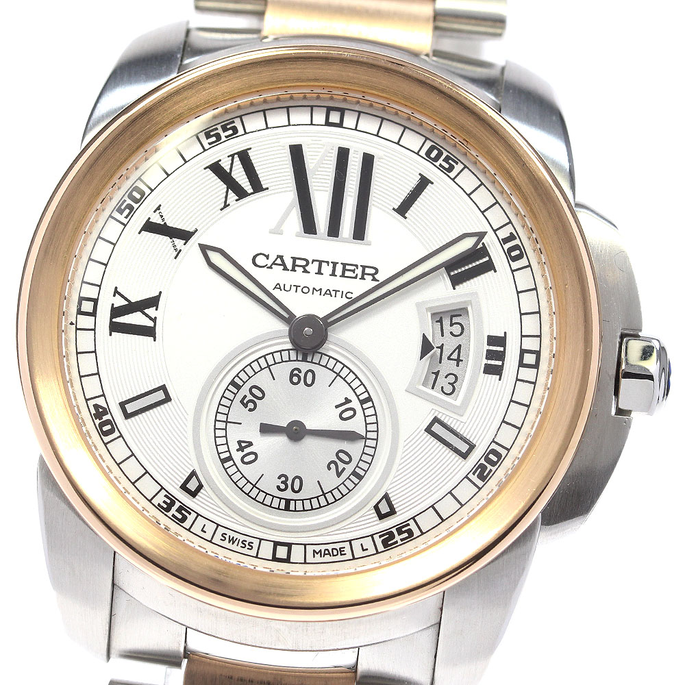 カルティエ CARTIER W7100036 カリブル ドゥ カルティエ PGコンビ 自動巻き メンズ 良品 _826602【中古】 350,775円
