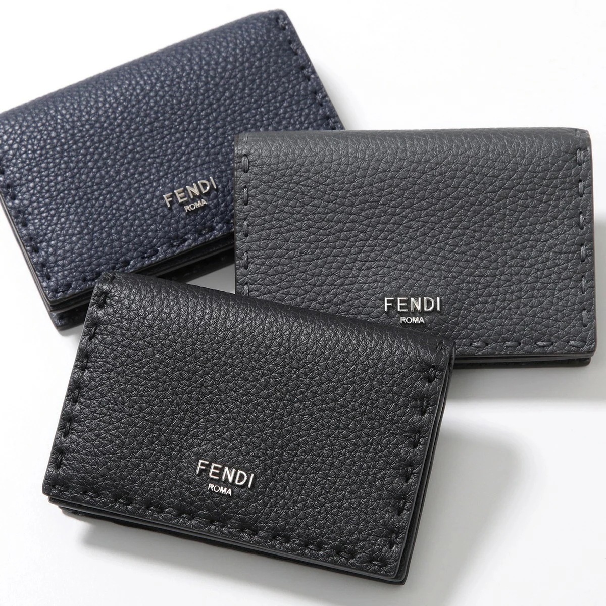 FENDI フェンディ カードケース SELLERIA セレリア 7M0222 AP3B AP3C メンズ 名刺入れ ミニ財布 レザー ロゴ カラー3色 7M0222AP3BF0GXN
