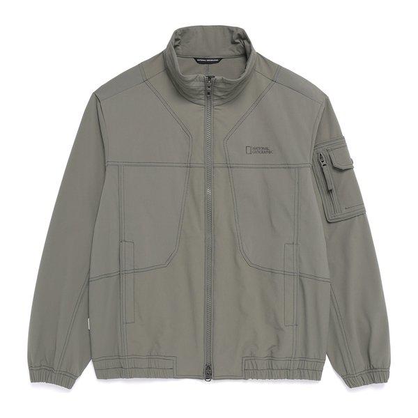 N261UJP080 コバース ストレッチ ハイネック ブロック型ジャンパー G/KHAKI