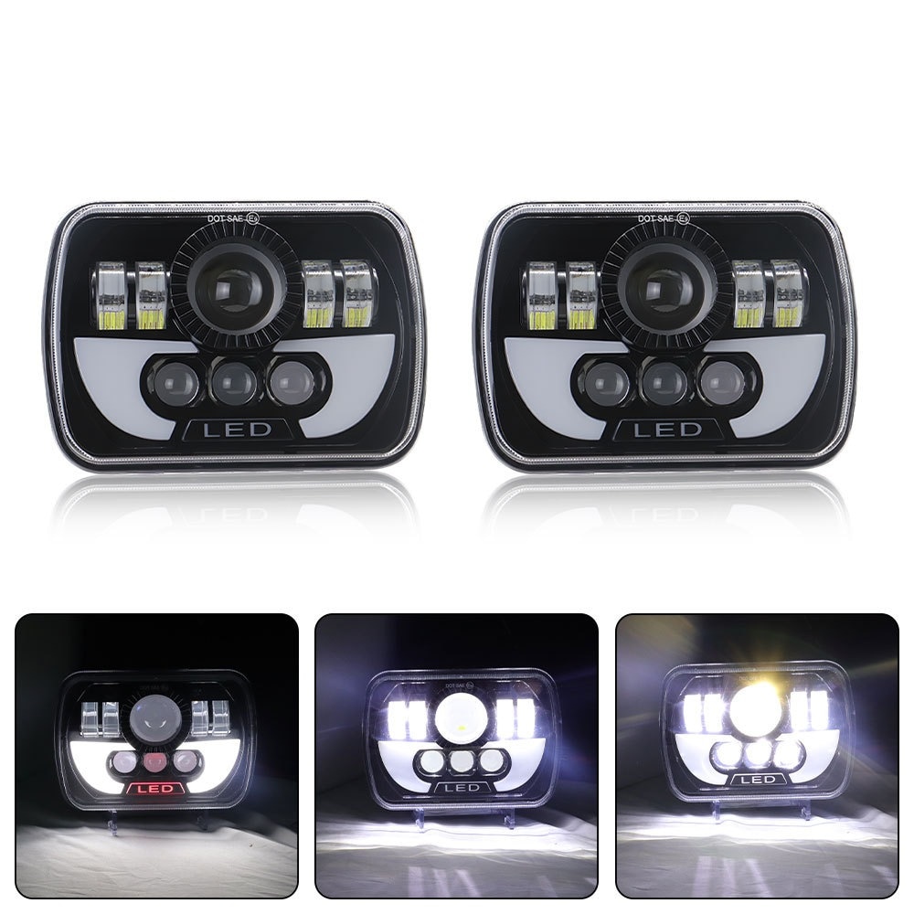 2個入り 7インチ ラングラー スクエア ブルホーンタイプ 車用LEDヘッドライト オフロード車改造用 超明るいヘッドライト 6,160円