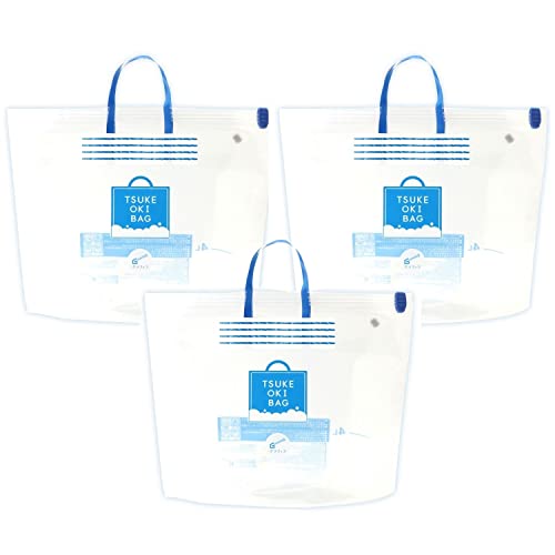 オキシクリーン 漬けおきバッグ 3個セット (日本製/折りたたみ 自立 持ち手 スライダー マチ 付き) つけ置き洗い オキシ漬け 大掃除 頑固な汚れ 漂白/しみ抜き 油汚れ/靴 靴下 タオル 作業着