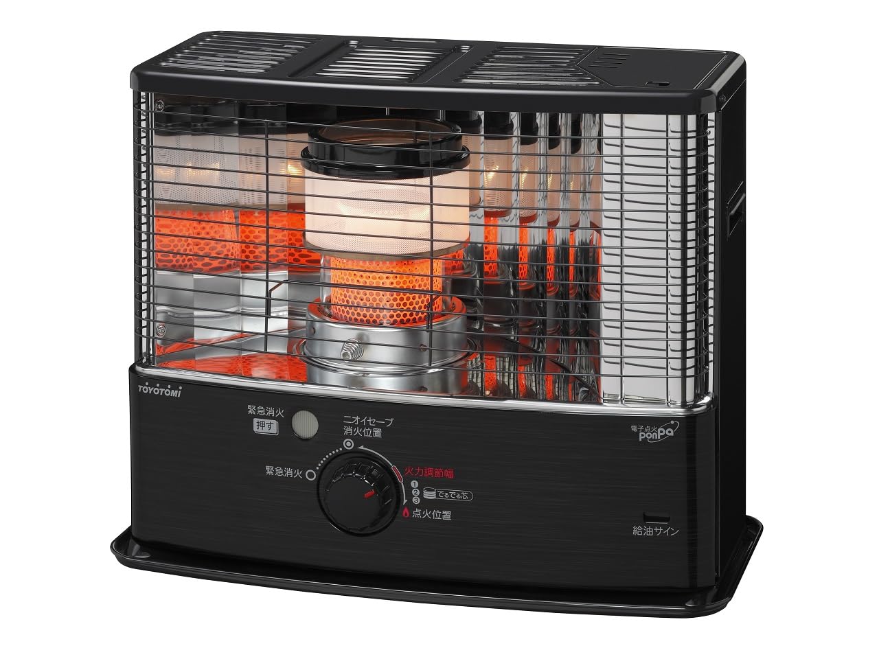 トヨトミ 石油ストーブ ダブルクリーン (木造10畳まで/コンクリート13畳まで) 日本製 ブラック HRC-W3624(B)