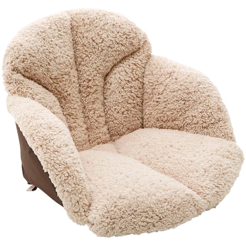 【即納】コジット　腰を包む座れる毛布クッション　シープボア あったか シンサレート入り ふわふわ 冬用 保温 アルミコーティング 椅子用 デスクワーク 在宅勤務に　ベージュ