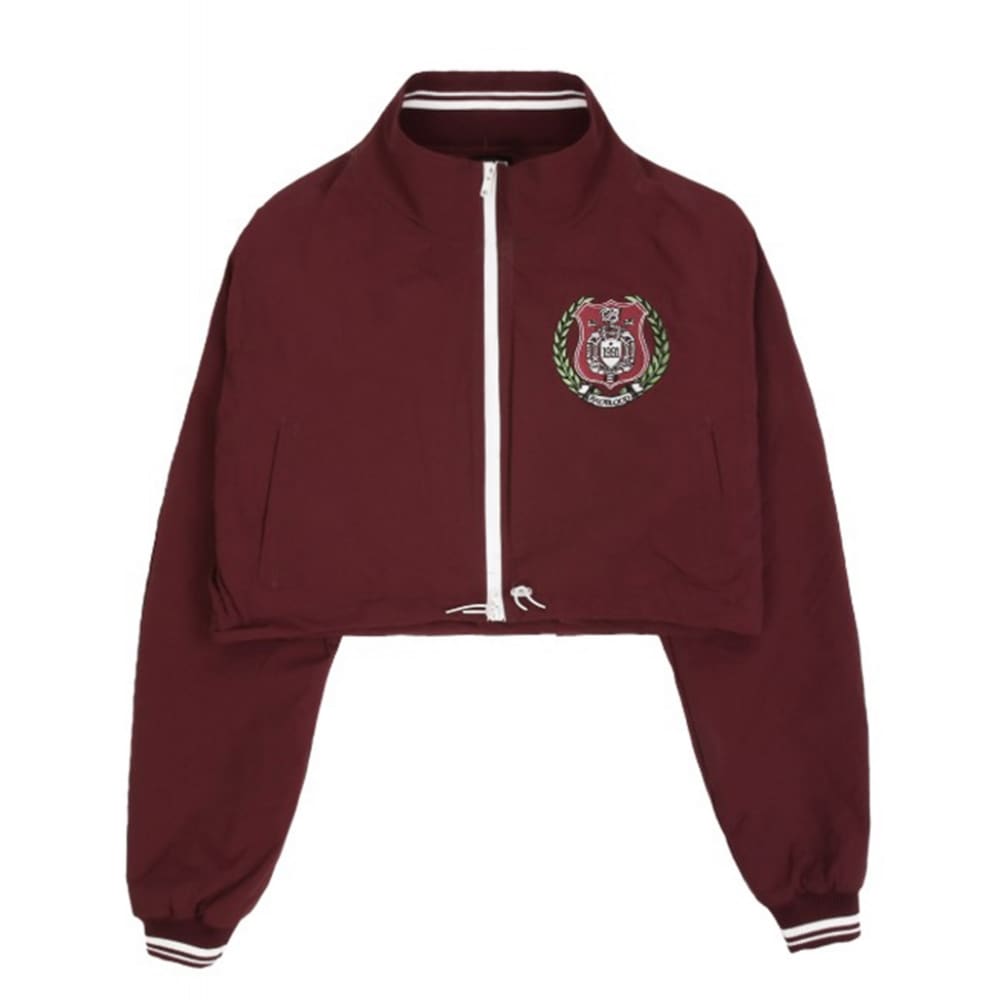 BADBLOODヘリテージエンブレムナイロンクロップ集業 - バーガンディ