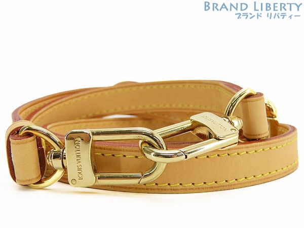 美品ルイヴィトンヌメ革調整可能ショルダーストラップベージュゴールド