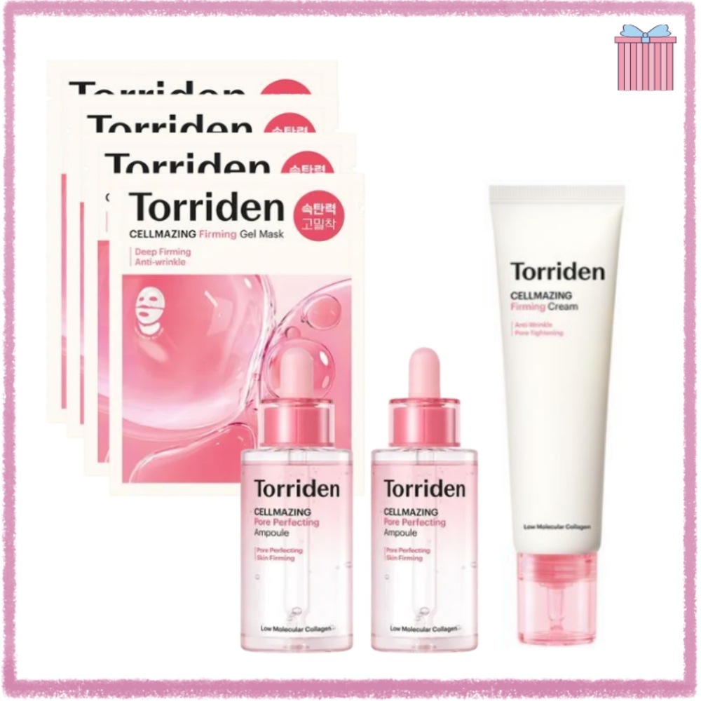 【限定企画】セルメイジング 低分子コラーゲン 毛穴 弾力 アンプル 30ml(2本)+弾力クリーム60ml+ゲルマスク(4枚)/韓国人気スキンケア