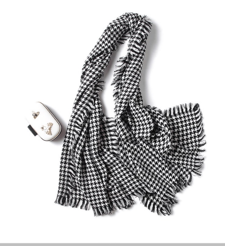 レディースピュアウールプラッドスカーフ80 * 200cm y004