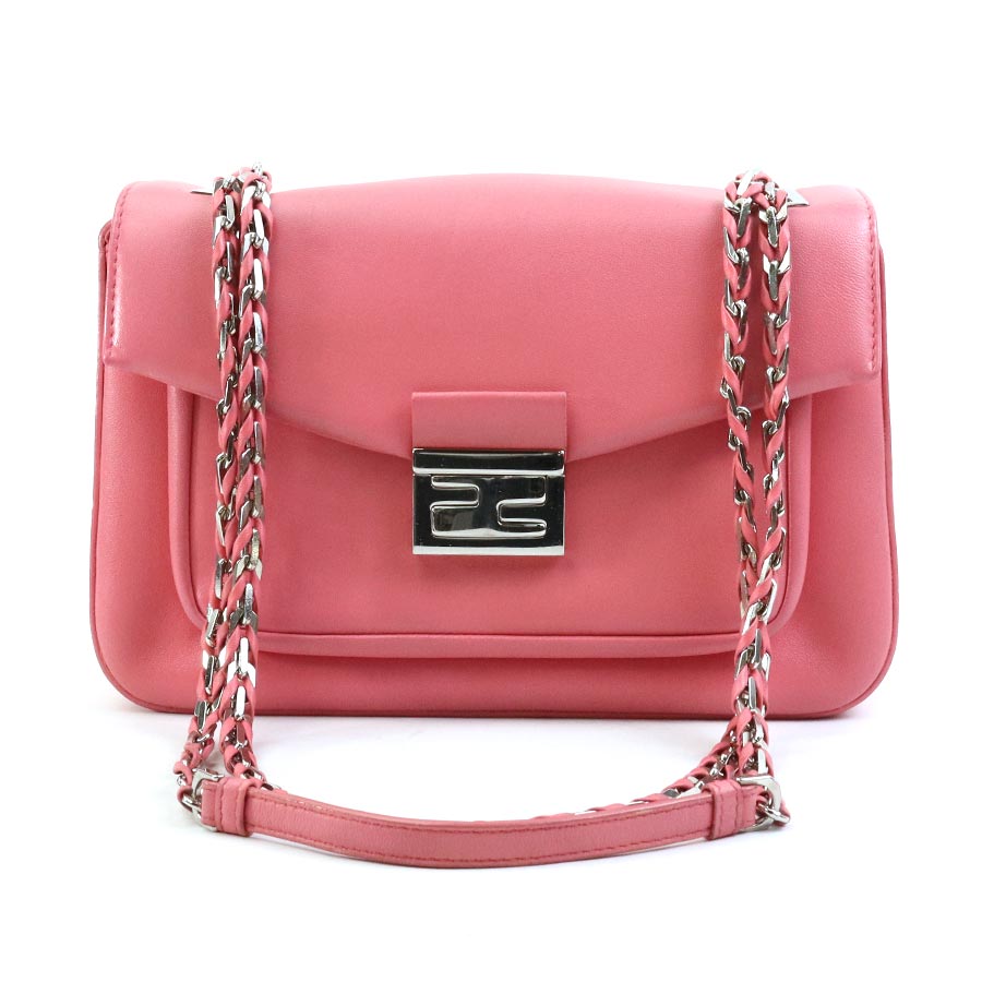 フェンディ FENDI ショルダーバッグ レザー ピンク シルバー レディース 8BR677-P05 e59415a