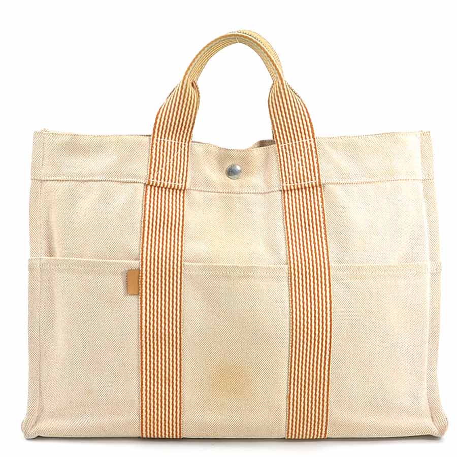 エルメス HERMES ハンドバッグ トートバッグ フールトゥMM キャンバス オレンジ ユニセックス 55758m