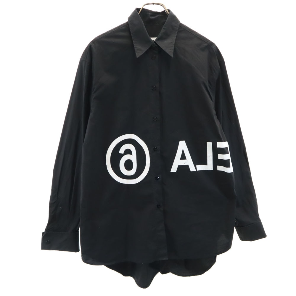 2020年 イタリア製 長袖 ボタンダウンシャツ 42 ブラック レディース 古着