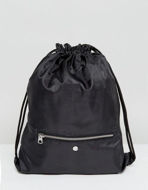 Cheap Monday チープマンデイ レディース バッグ ポーチ 送料無料 Black Drawstring Bag with Zip Pocket