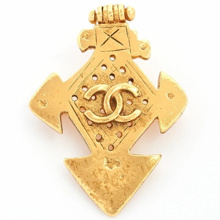 【美品】シャネル アンティーク エンブレム風 回転ピンタイプ 【ブローチ】