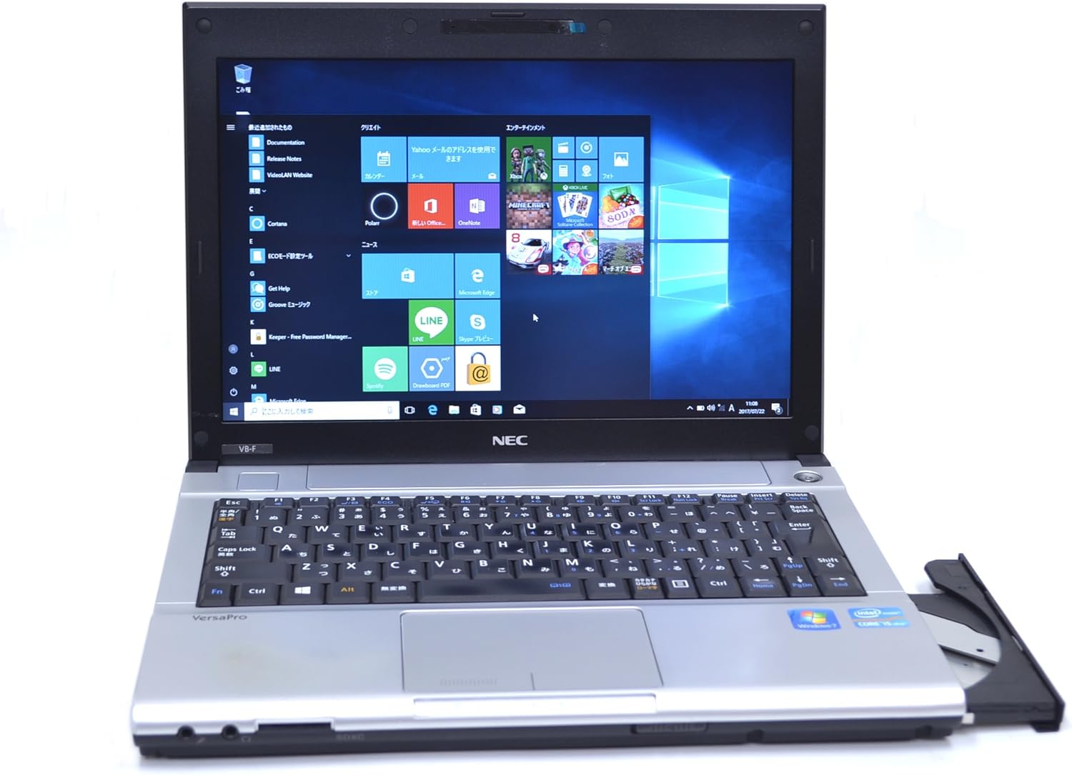 Windows10ノートパソコン VersaPro VK26M/B-F Core i5 3320M2.60GHz WiFi マルチ メモリ4G 3.0