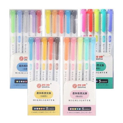 5色/ボックス双頭蛍光ペンセットのサムネイル
