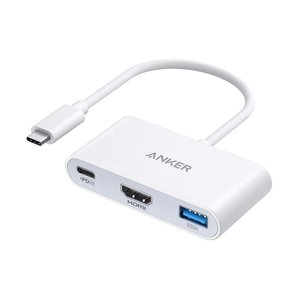 （まとめ） アンカージャパン ANKER PowerExpand 3-in-1 USB-Cハブ PD100W対応 ホワイト A8339N21 1個 [x2セット]