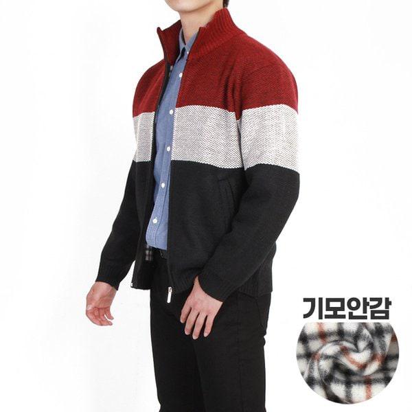 男性用ゴルフニットカーディガン 裏起毛 BT三色ジップアップニット