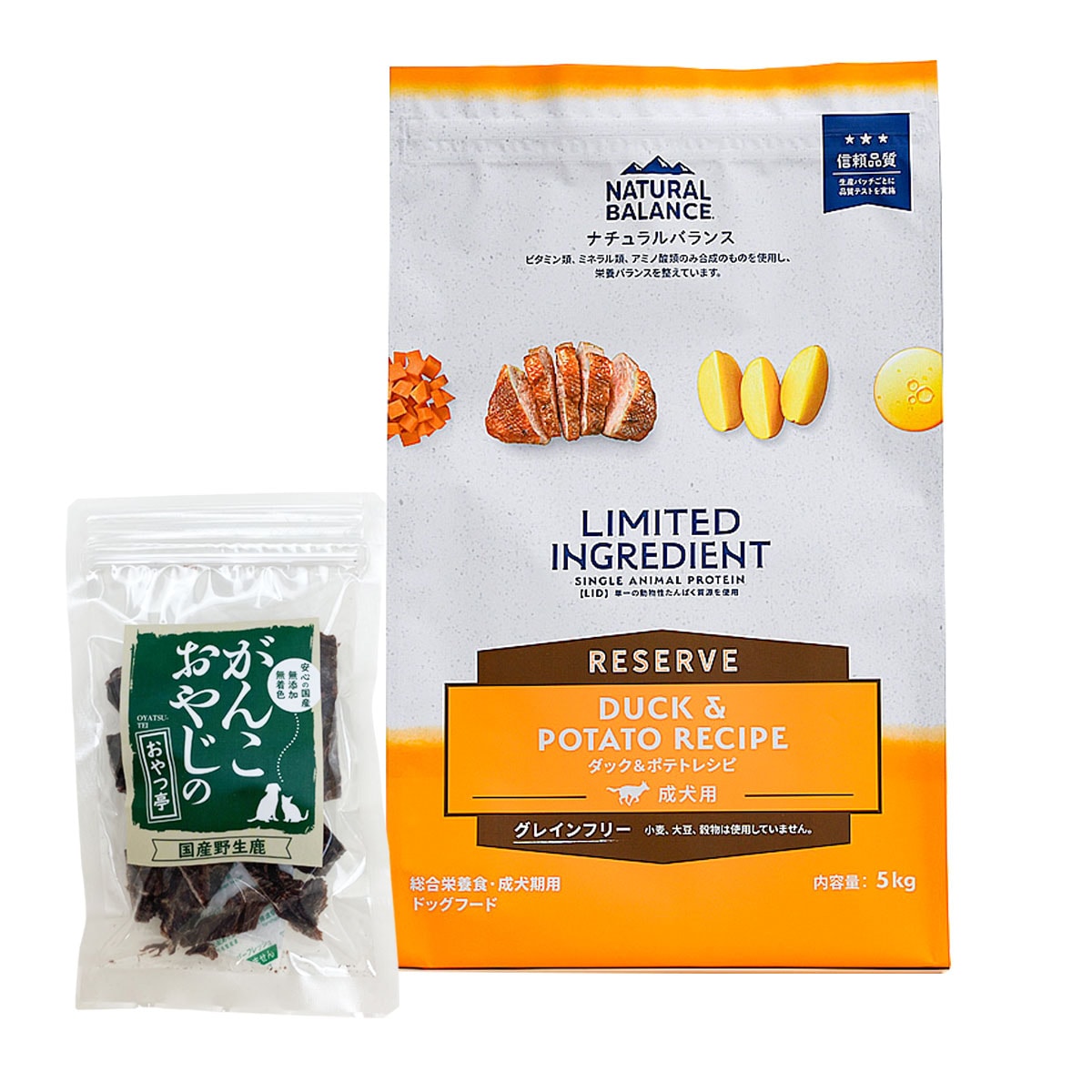 LIDグレインフリー 成犬用 ダック＆ポテト 5kg【国産鹿肉ジャーキー20g付き】