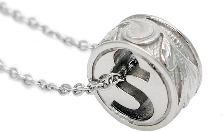 アクセサリーショップ サージカルステンレス イニシャル ペンダントネックレス ハワイアンジュエリー レディース アルファベット( シルバー)