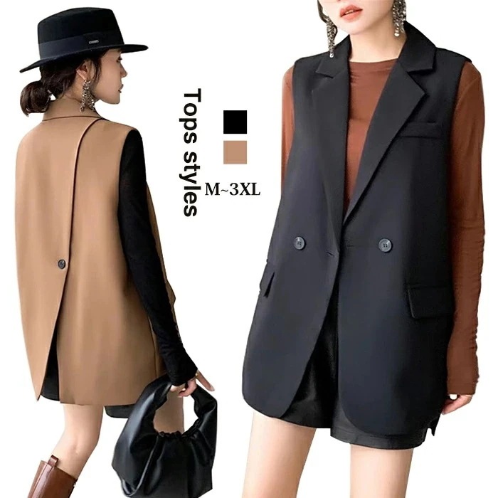 母の日おすすめランキングジレ ベスト レディース 羽織 深Vネック フォーマルベスト トレンチベスト ゆったり ジレベスト 前開き ノースリーブ オフィス ビジネス 通勤 重ね着 オールシーズン トッ