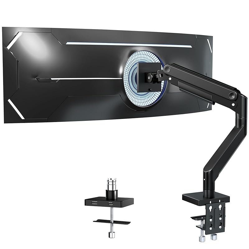 【国内即発】ACCURTEK 高耐荷重 モニターアーム メカニカル圧式 ディスプレイアーム 耐荷重2-20kg 17-49インチ対応 大型 多角度調節 ウルトラワイド 曲面 湾曲 VESA規格75/1