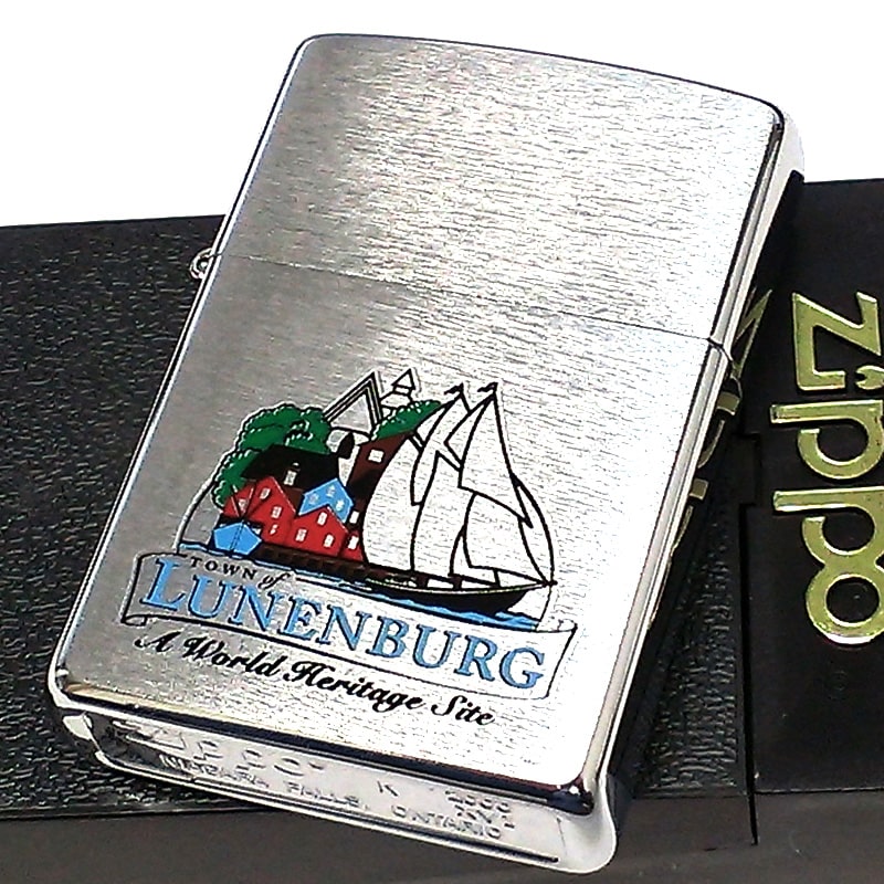 ZIPPO ライター カナダ製 2000年製 ルーネンバーグ オンタリオ製 廃盤 レアジッポ ビンテージ 珍しい ヴィンテージ 絶版 未使用品 シルバーサテン かっこいい メンズ おしゃれ プレゼント