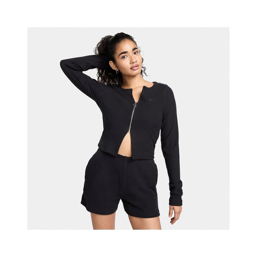 Nike NSW チルニットリブ付きジップアップカーディガンブラック