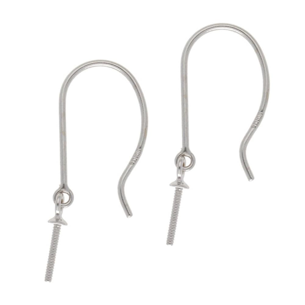 【KOHSAi】ツキサシ付き 2mm皿 フックピアス 2個ペア ピアスパーツ 0.7mmポスト 金具 アメリカンピアス 日本製 ハンドメイド アクセサリーパーツ K14 ホワイトゴールド