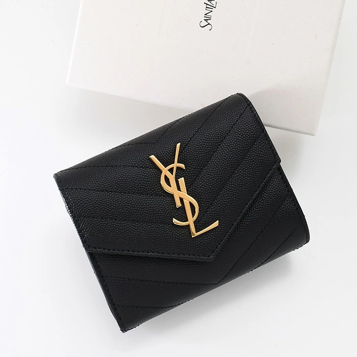 WALLET モノグラムコンパクト 403943BOW01 黒 BLACK ブラック レザー ミニ財布 本革 おすすめ 人気 ギフト