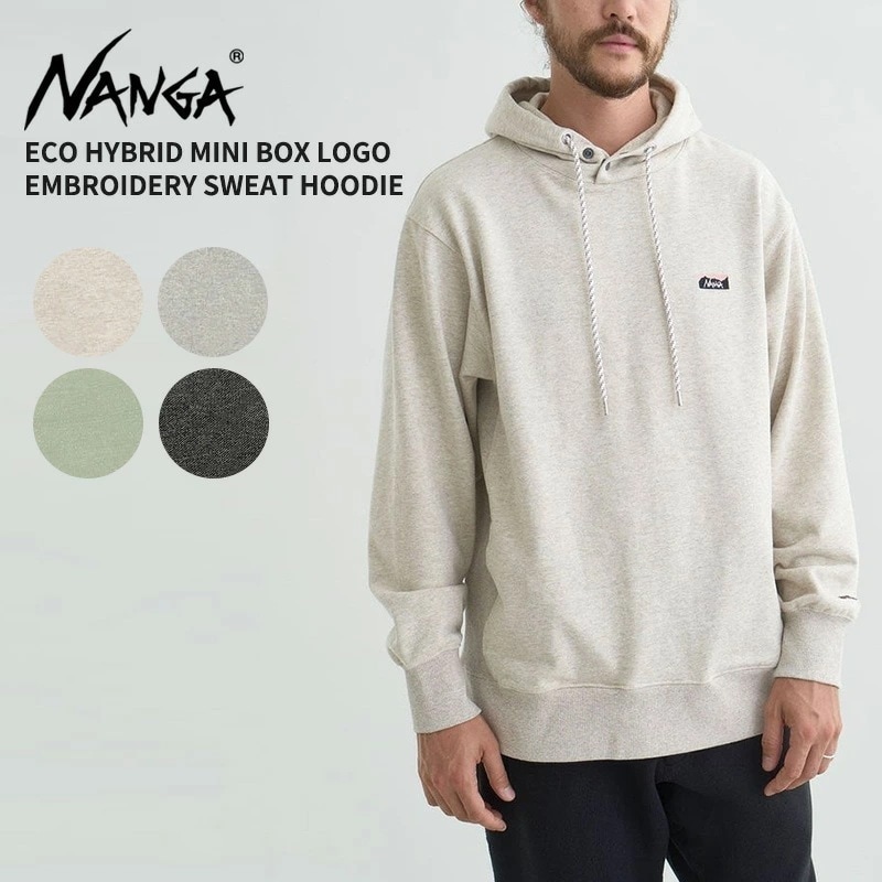 ナンガ スウェット パーカー NANGA エコハイブリッド ミニボックスロゴ エンブロイダリー パーカー