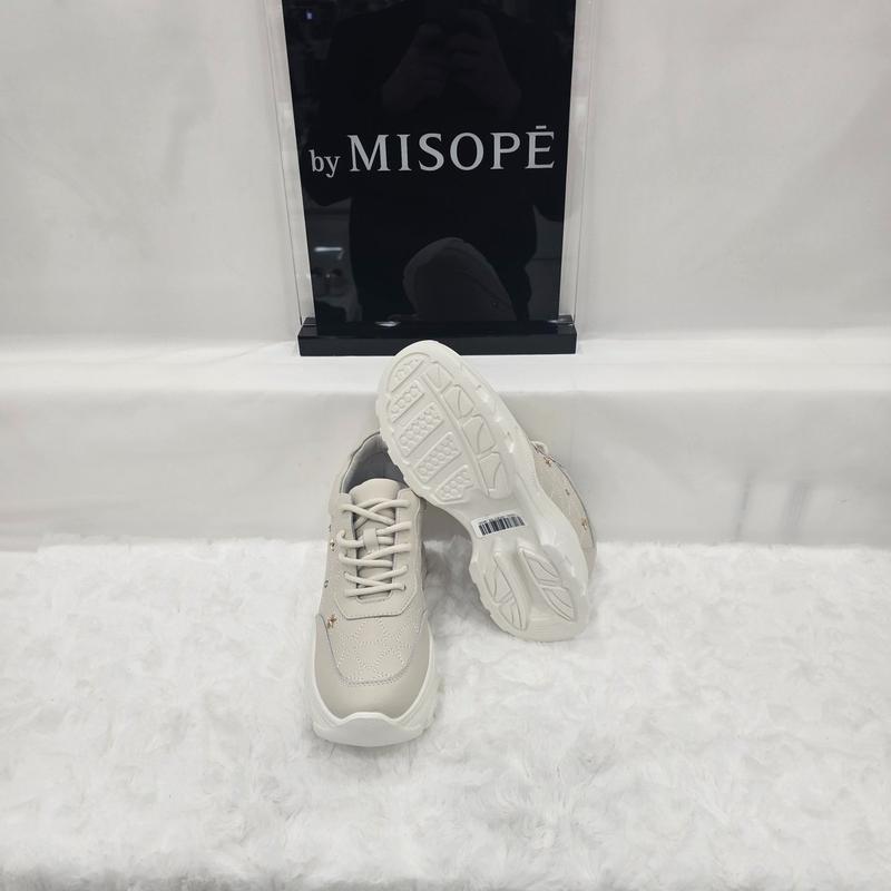 By 女性 星 ステッチ ポイント スニーカー 112HT330DT021 IVORY 4 JJ