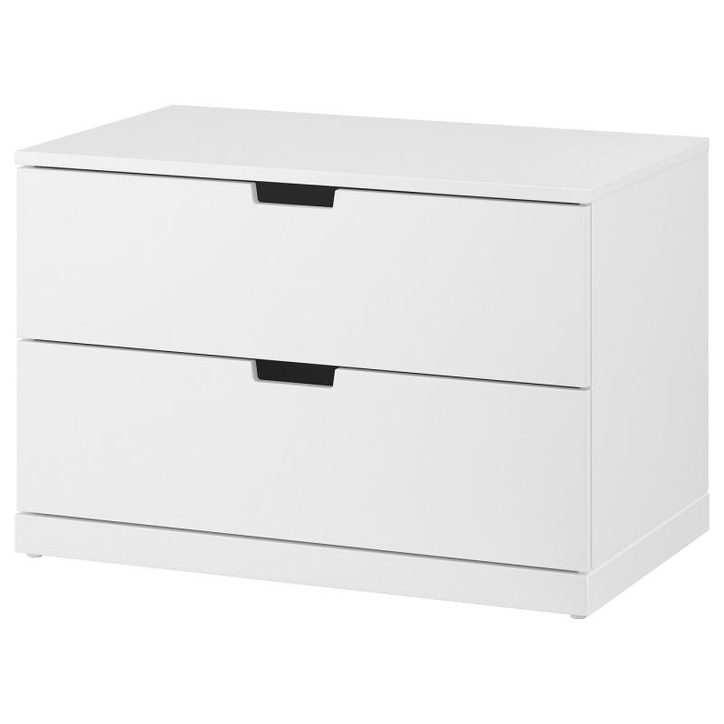 NORDLI ノールドリ チェスト（引き出し×2） - ホワイト 80x54cm