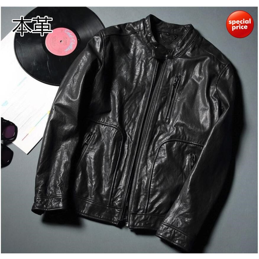 セール　本革ジャケット冬　レザージャケット メンズ 革ジャン 羊革ジャケット バイクウェア ライダー