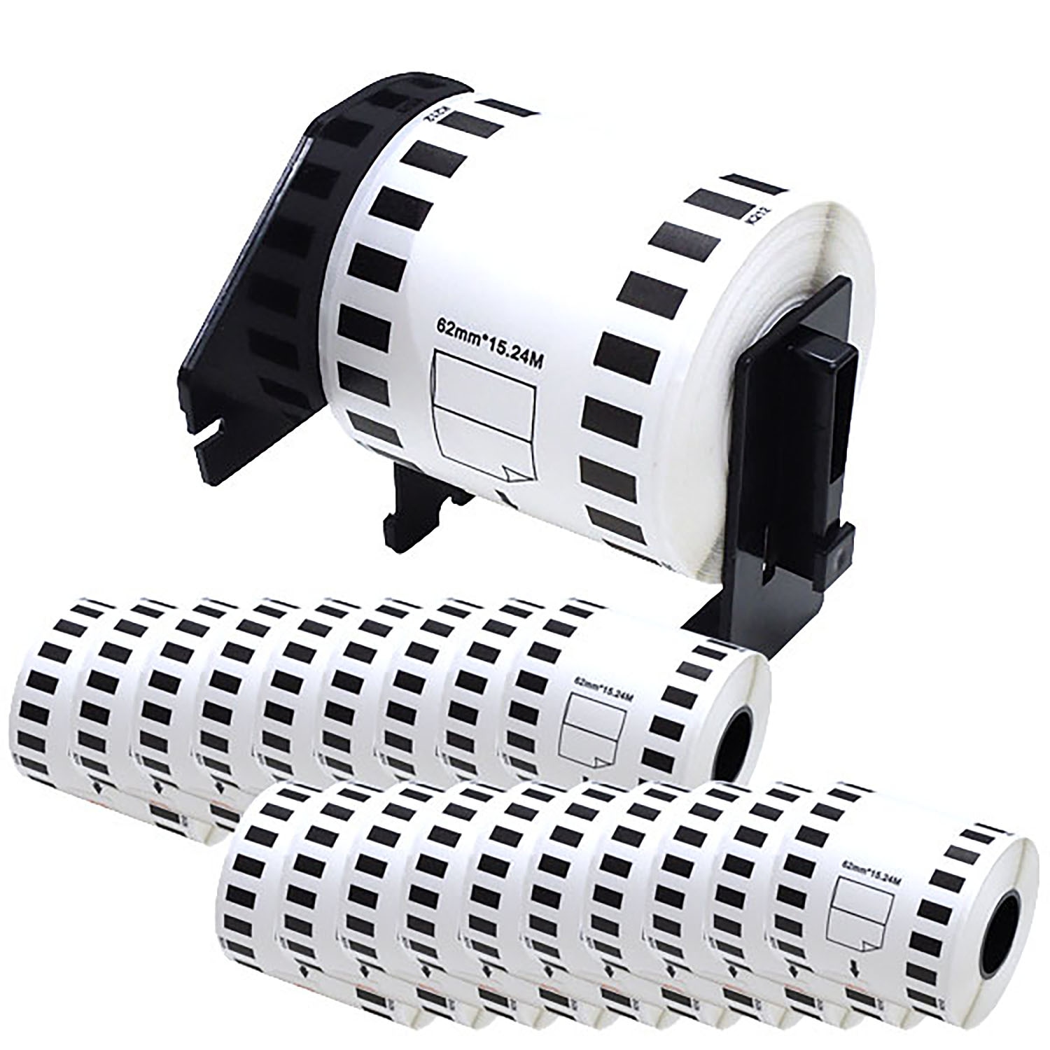 ブラザー用 ピータッチ DKテープ (感熱フィルム) DK-2606W 互換品 長尺フィルムテープ(白色) 白 62mm×15.24m 20個セット+ホルダー1個